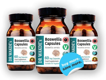 DR WAKDE'S Boswellia Capsules (Salai Guggul, Shallaki) – 60 Vegan Capsules – Pure Herbal Supplement