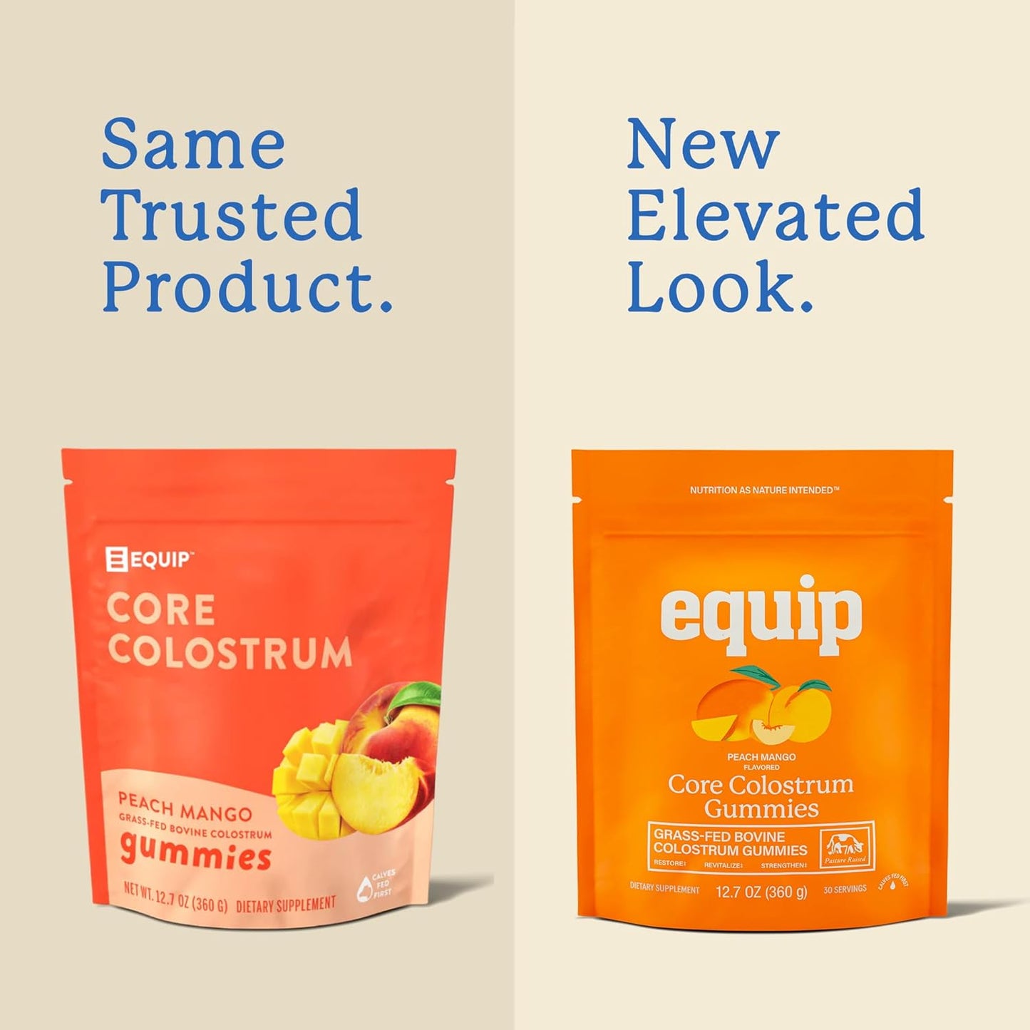 Equip Foods Core Bovine Colostrum Gummies - Peach Mango, 60 Gummies (30 Servings) - görsel 2