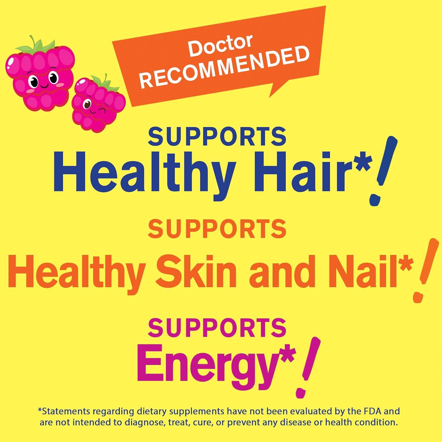 WellYeah Biotin Gummies for Kids 5000 mcg - Supports Hair, Skin and Nails - Natural Flavours - GMO Free, Gluten-free - Gummy for Boys and Girls - 60 Count - görsel 3