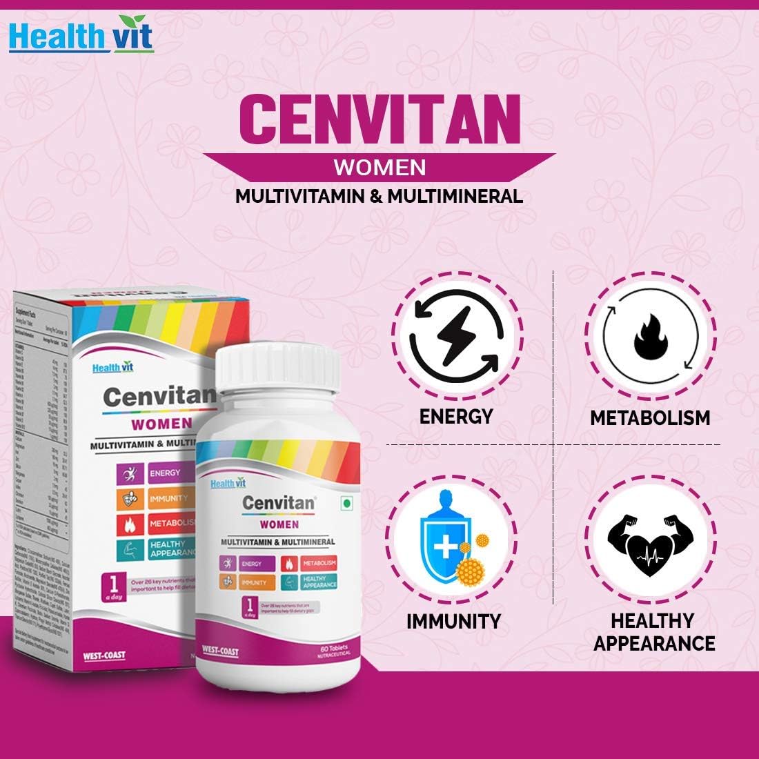 Dharma Healthvit Cenvitan Women's Multivitamin & Multimineral with 26 Nutrients - görsel 7