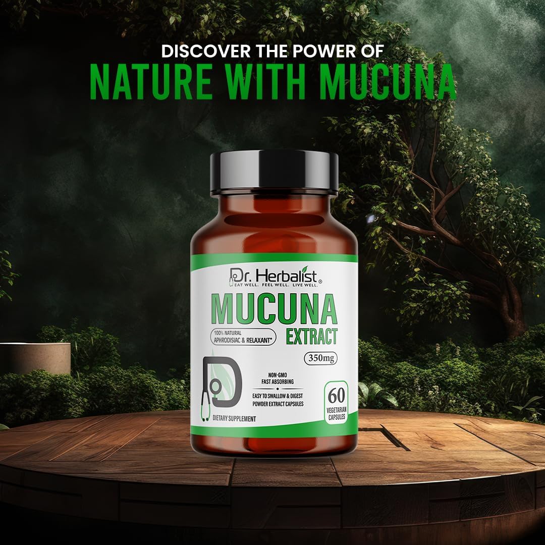 Dr. HERBALIST Mucuna Pruriens Extract 350mg – 60 Vegan Capsules | Non-GM | Fast Absorbing - görsel 6
