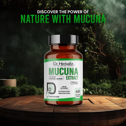 Dr. HERBALIST Mucuna Pruriens Extract 350mg – 60 Vegan Capsules | Non-GM | Fast Absorbing