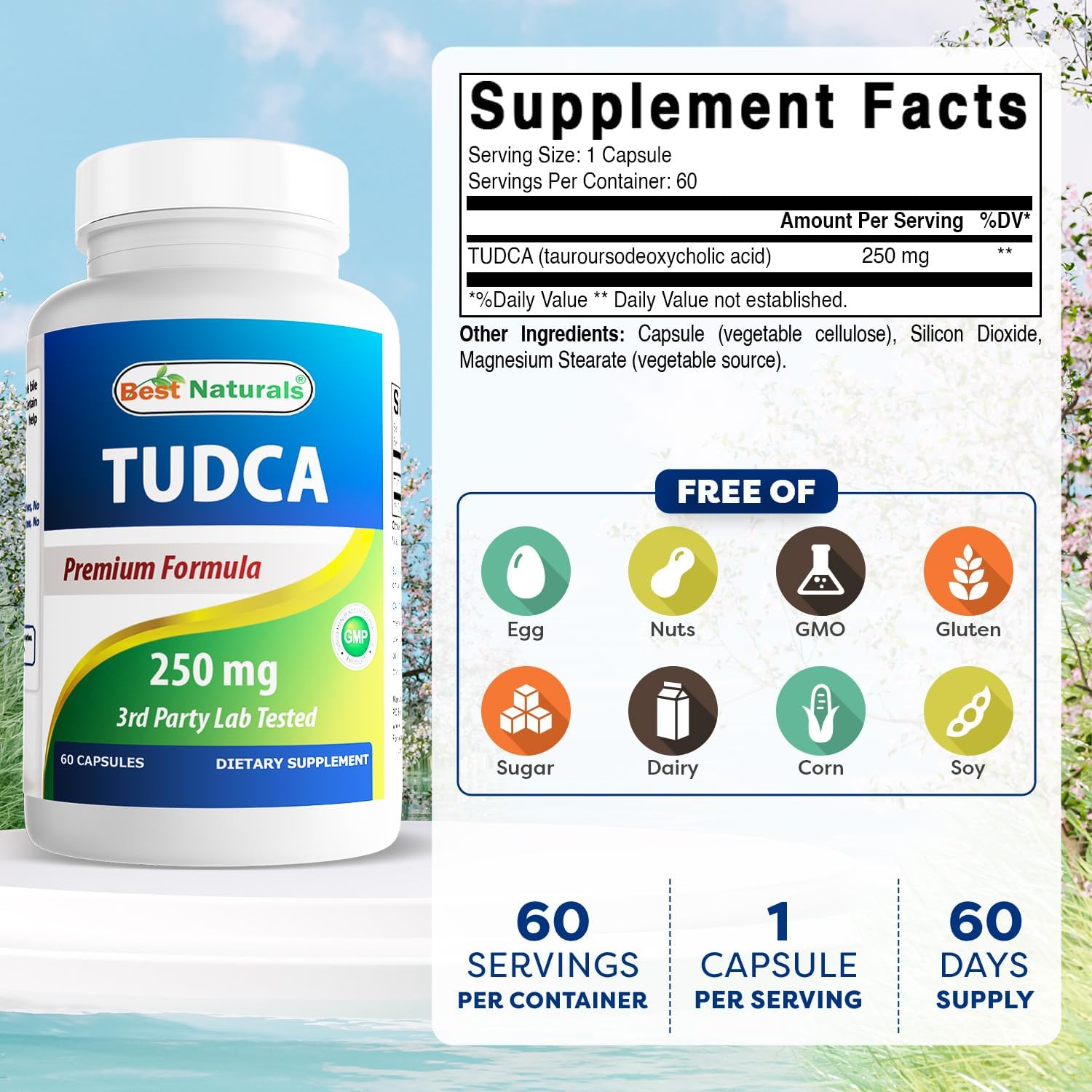 Best Naturals TUDCA 250mg - 60 Vegetarian Capsules - görsel 2