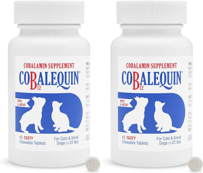 Nutramax Cobalequin B12 for Dogs and Cats – Chewable Cobalamin Supplement with Folate (45 Tablets)
