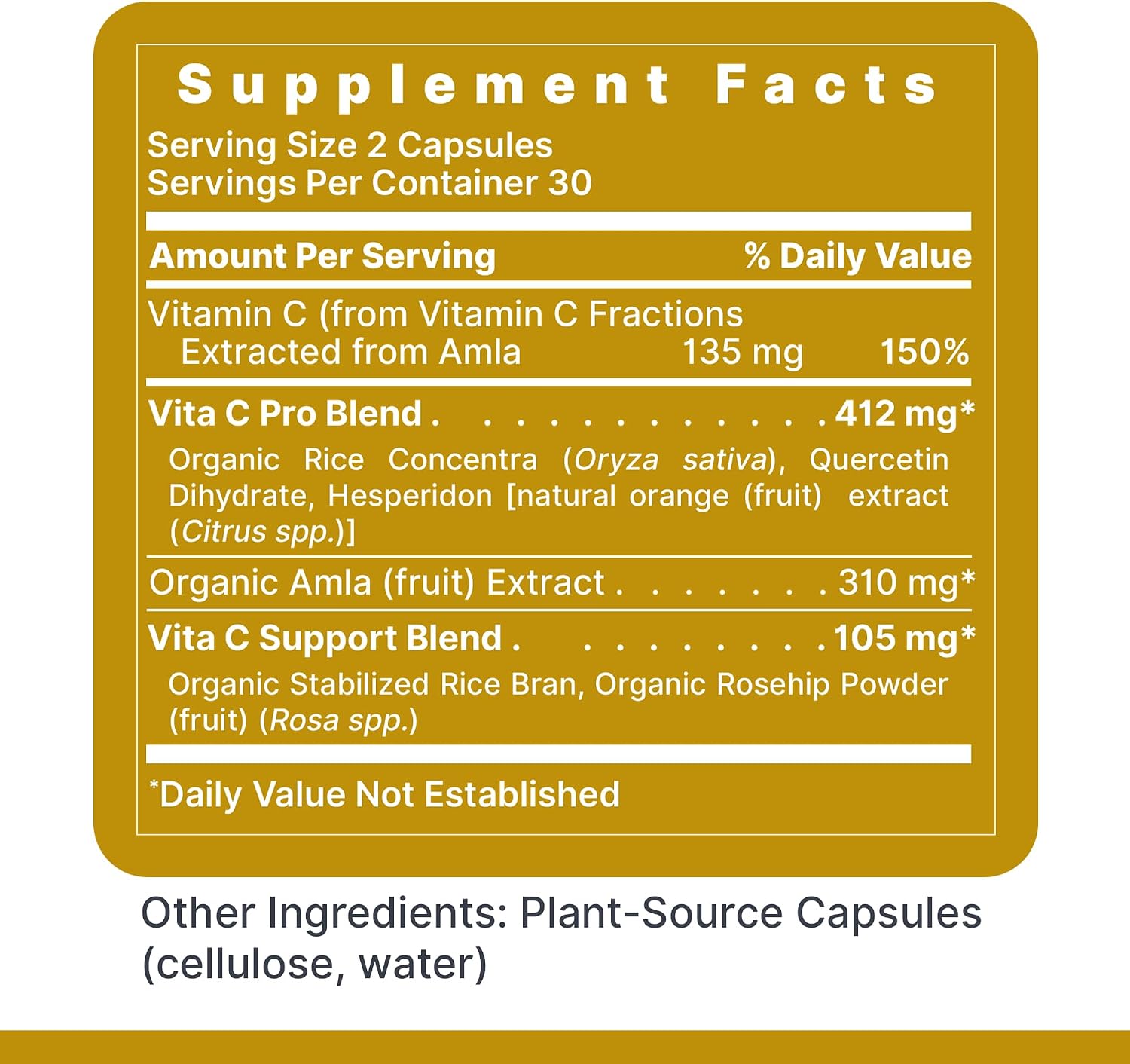 Premier Research Labs Essential C Complex - Whole Food Vitamin C with Bioflavonoids & Rose Hips - 60 Vegetarian Capsules - görsel 2