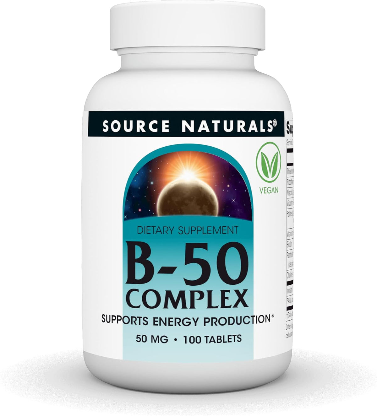 Source Naturals B-50 Complex – Contributes to Normal Energy Metabolism – 50 mg – 100 Tablets - görsel 1