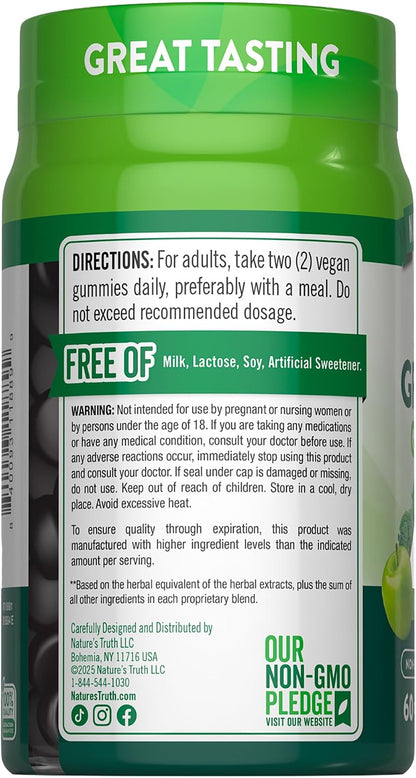 Nature's Truth Super Greens Gummies | 60 Count | Vegan & Non-GMO Supplement | Made with Real Greens | Apple Flavour