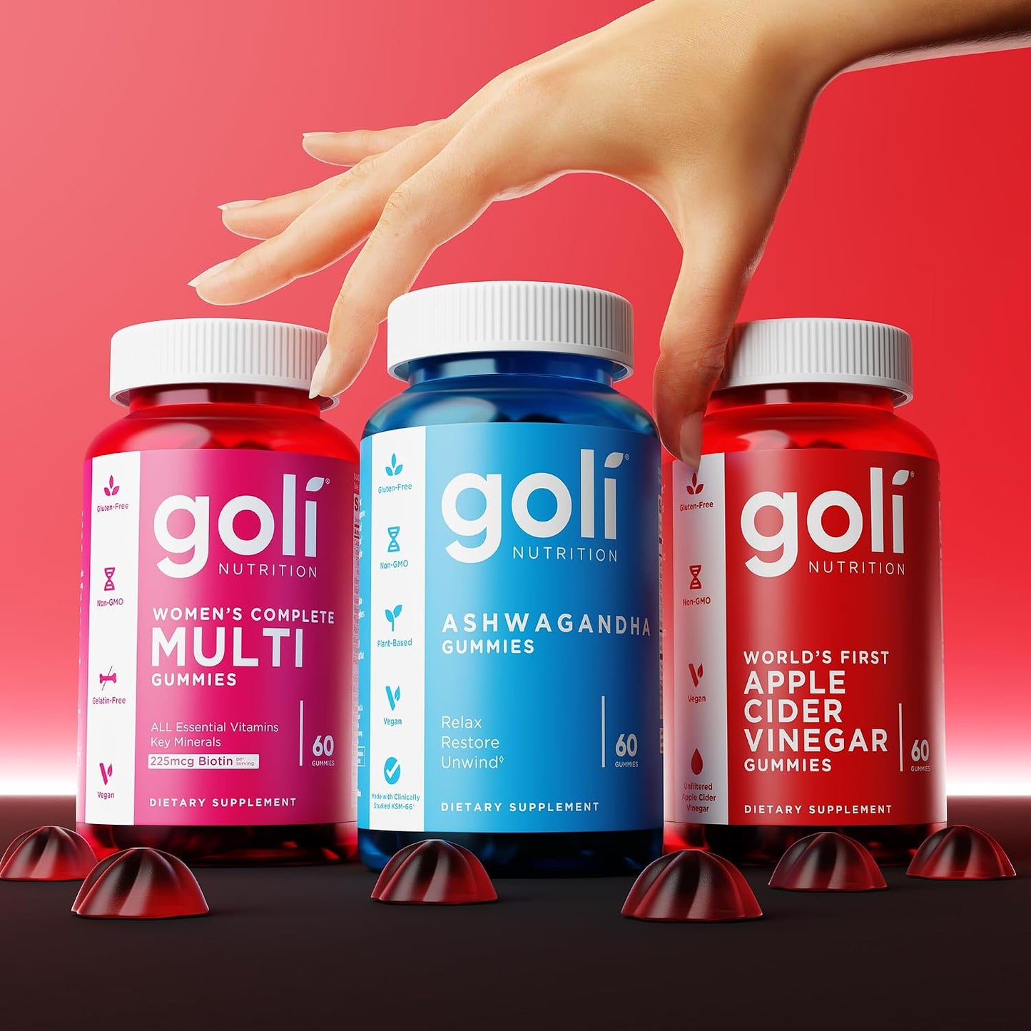 Goli Women's Multi Gummies - Complete Daily Multivitamin with All 13 Essential Vitamins, Biotin, Zinc - Supports Hair, Skin, Nails, Immune System - Vegan, Non-GMO - 60 Gummies (2 Pack) - görsel 8