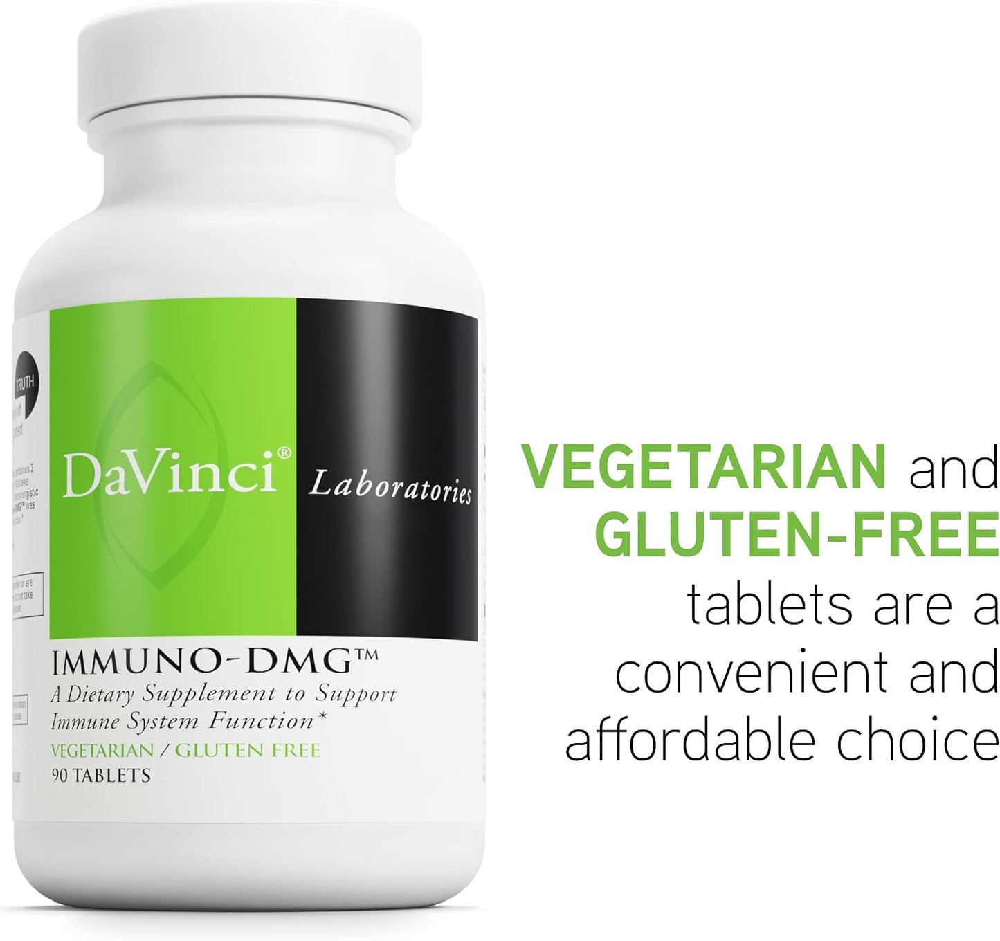 DAVINCI Labs Immuno-DMG - Dietary Supplement for Immune Support with DMG, Maitake, Larch, and Beta Glucan - Gluten-Free - 90 Vegetarian Tablets - görsel 5