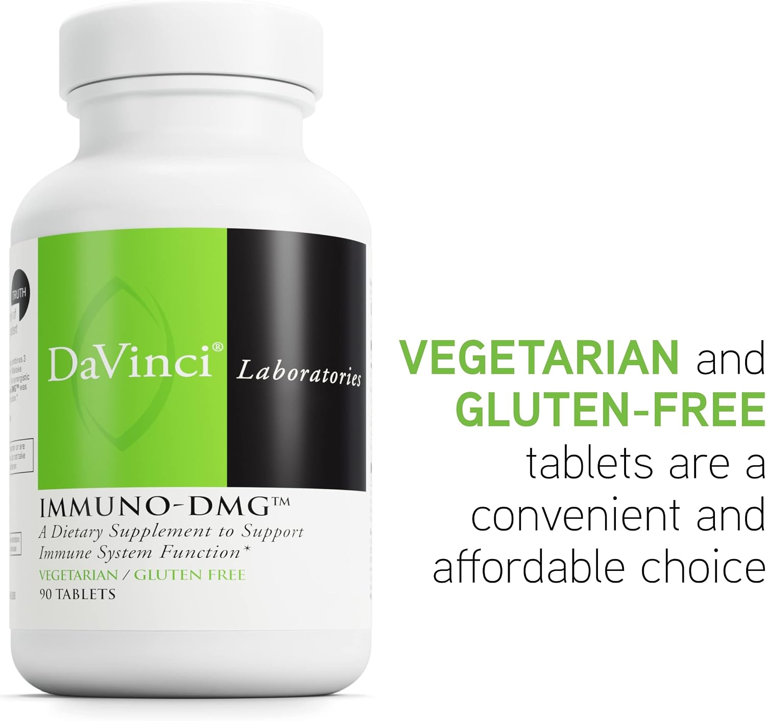 DAVINCI Labs Immuno-DMG - Dietary Supplement for Immune Support with DMG, Maitake, Larch, and Beta Glucan - Gluten-Free - 90 Vegetarian Tablets - görsel 5