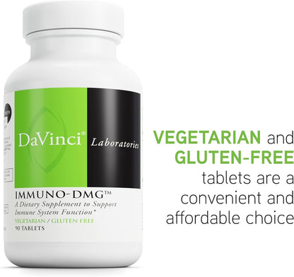 DAVINCI Labs Immuno-DMG - Dietary Supplement for Immune Support with DMG, Maitake, Larch, and Beta Glucan - Gluten-Free - 90 Vegetarian Tablets