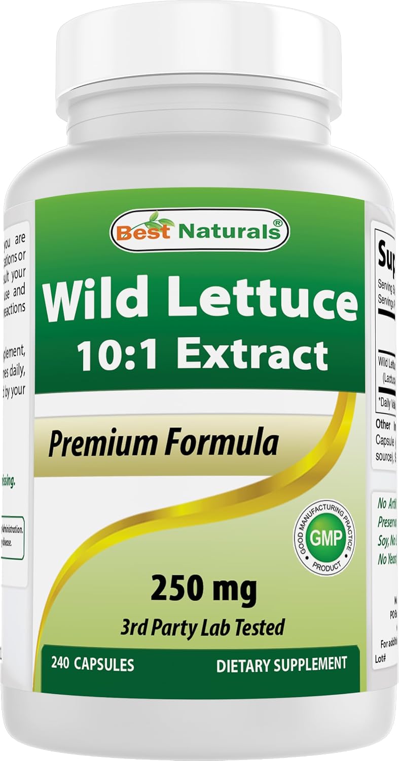 Best Naturals Wild Lettuce 10:1 Extract (250 mg, 240 Capsules) – Image 1