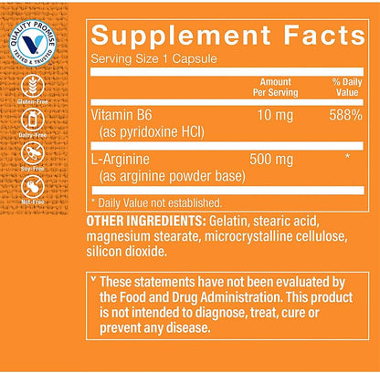 The Vitamin Shoppe L-Arginine 500mg - Nitric Oxide, Circulation & Exercise Performance Support (300 Capsules)