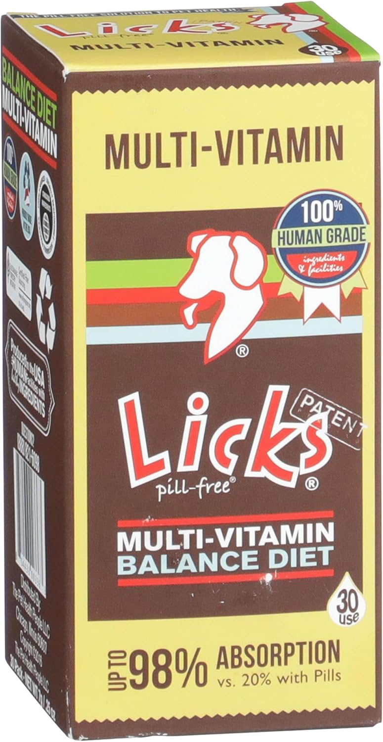 Licks Multivitamin - Daily Nutritional Support for Puppies, Adults & Seniors - Canine Multivitamin with Calcium, Vitamin A, D, E & B12 - Pill-Free Gel Packets - 30 Packets - görsel 1