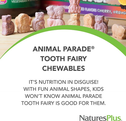 NaturesPlus Animal Parade Tooth Fairy Children's Chewables, Natural Vanilla, 90 Tablets