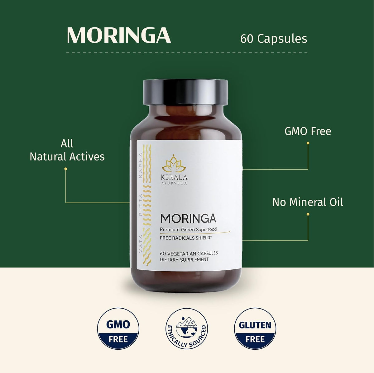 Kerala Ayurveda Moringa 450 mg Leaf Extract – 60 Vegan Capsules - görsel 7