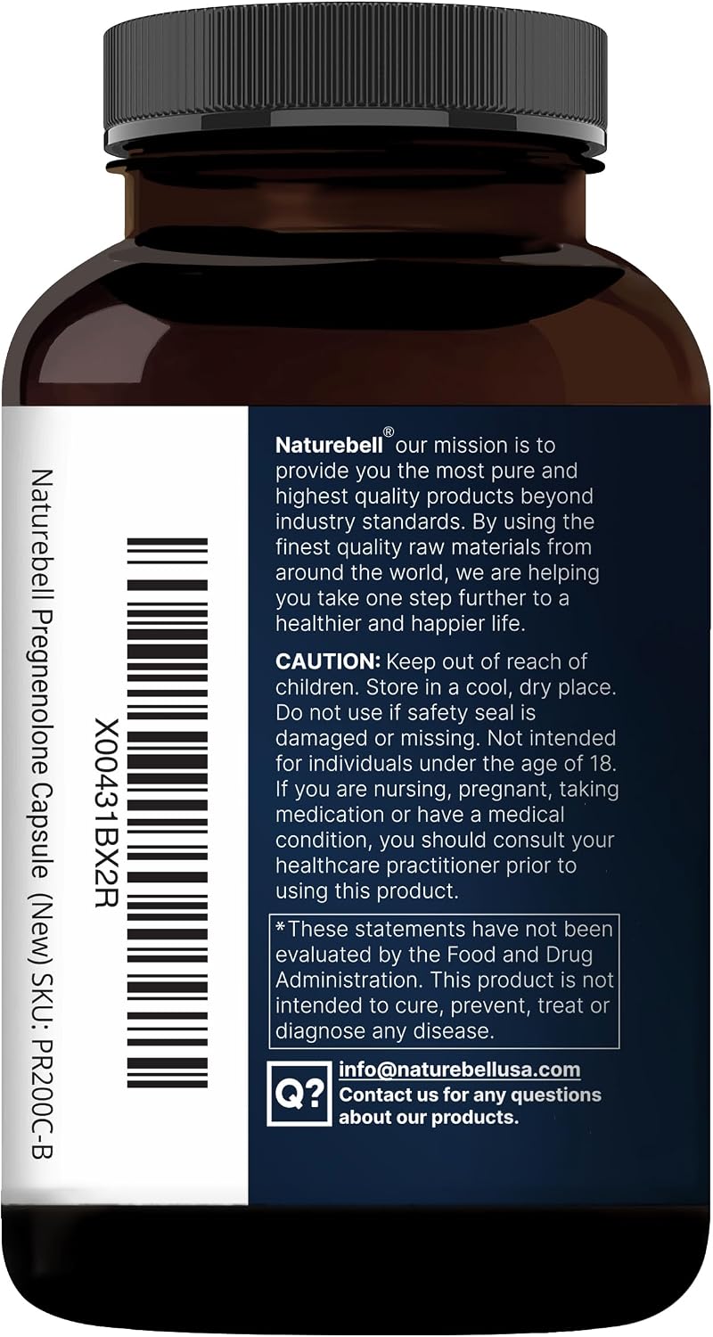 NatureBell Pregnenolone 100mg – 240 Micronised Capsules - görsel 8
