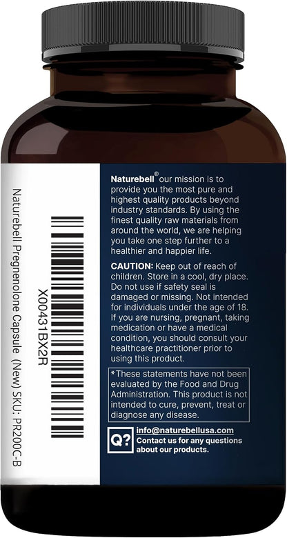 NatureBell Pregnenolone 100mg – 240 Micronised Capsules