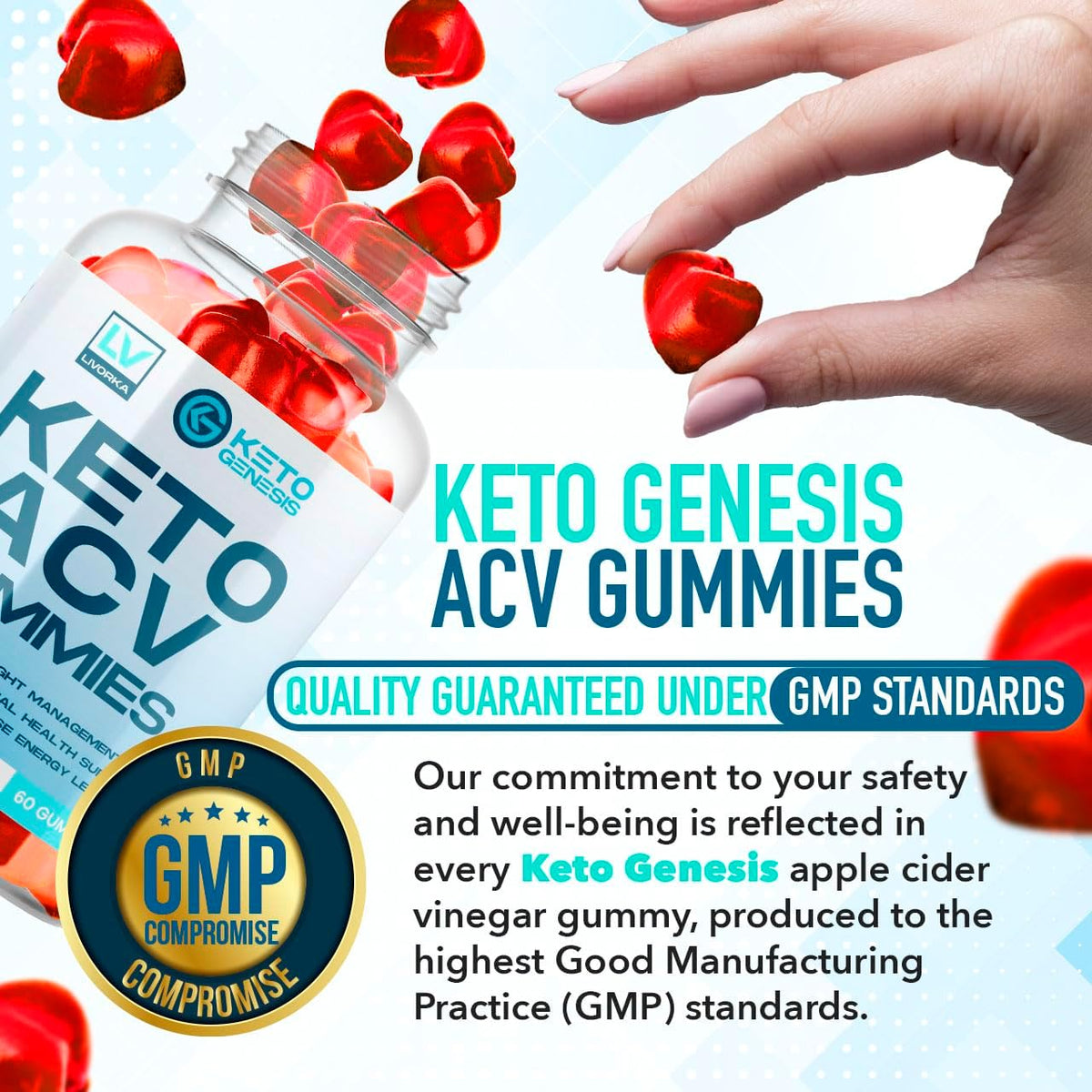 Keto Genesis Keto ACV Gummies Advanced - Apple Cider Vinegar Gummies, 3 Pack (180 Gummies) - görsel 5