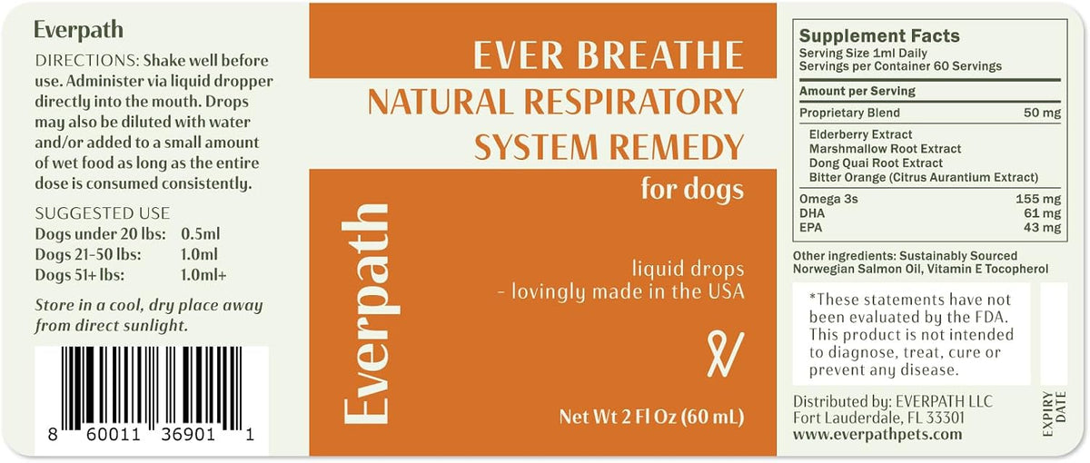 Everpath Respiratory Support for Dogs & Cats – 60 ml Triple-Strength Herbal Tincture - görsel 2