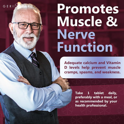 GeriCare Vitamin D 50 mcg (2000 IU) – 100 Tablets – Bone Health, Muscle Function and Immune Support