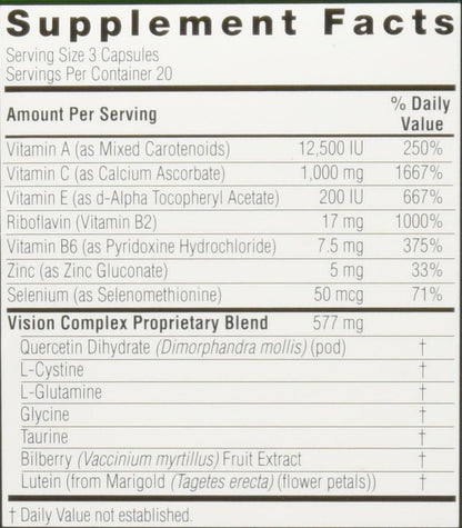 Nature's Answer Bilberry Vision Complex Vegetarian Capsules, 60 Capsules