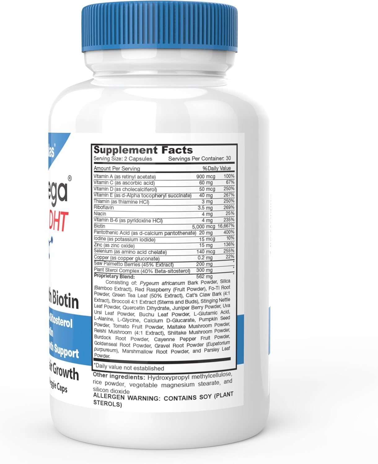 DrFormulas HairOmega DHT Blocker – Biotin 5000 mcg Hair Growth Supplement for Women and Men, 30-Day Supply - görsel 2