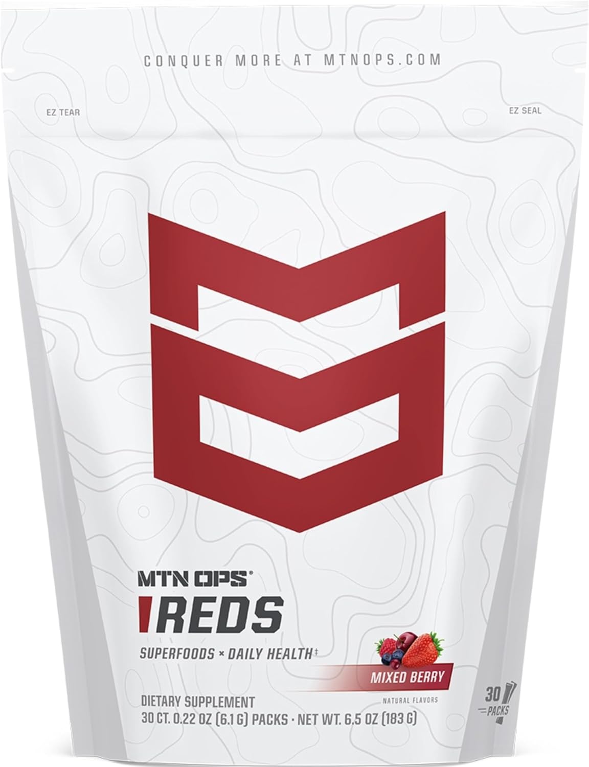 MTN OPS Reds Super Reds Antioxidant Drink Powder – 30 Stick Packs - görsel 1