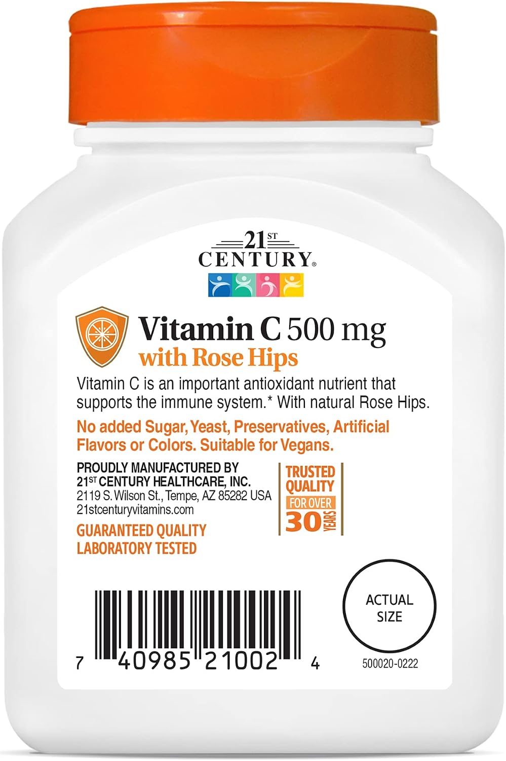 21st Century C 500 mg with Rose Hips Tablets, 110 Count (Pack of 3) - görsel 7