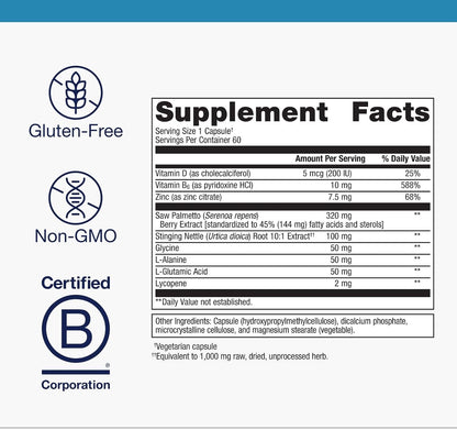 Metagenics Concentrated Ultra Prostagen - Prostate & Urinary Health with Saw Palmetto, Stinging Nettle, Lycopene & Zinc - Supports Hormonal Balance & Immune Health - Non-GMO - 60 Capsules