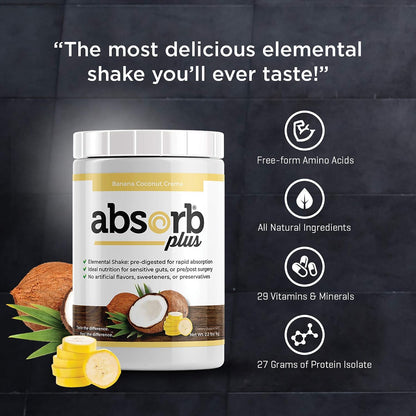 Absorb Plus Isolate Protein | Diet Supplement for Gut Health & Nutritional Support | Banana Coconut Creme, 1 kg