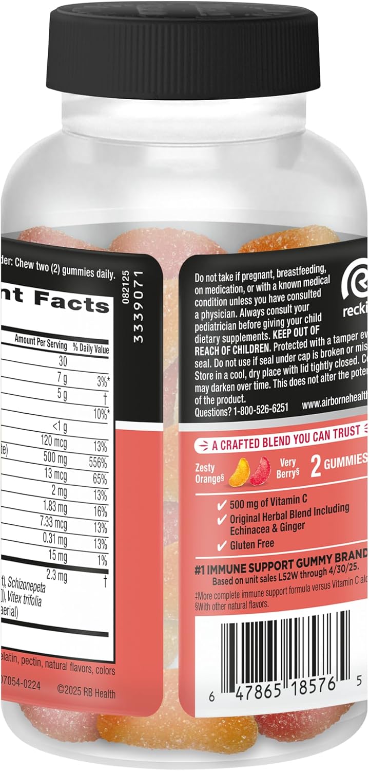 Airborne Kids Immune Support Gummies - Assorted Fruit Flavour (42 Count) - görsel 8
