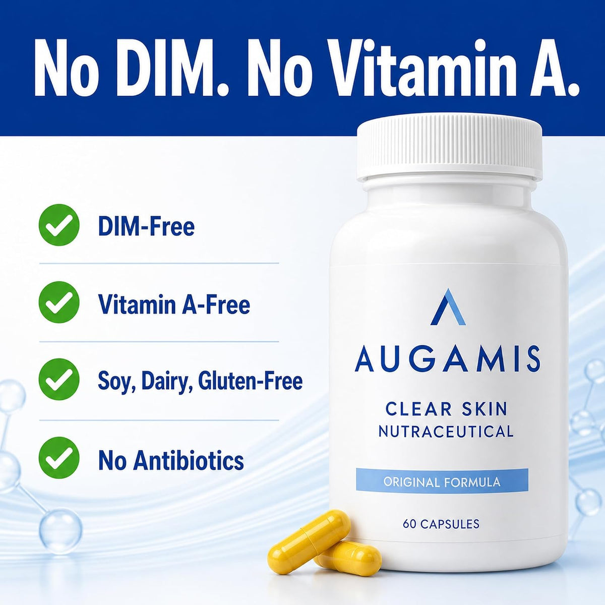 Augamis Hormonal Acne Support for Women – DIM-Free Clear Skin Supplement - görsel 2