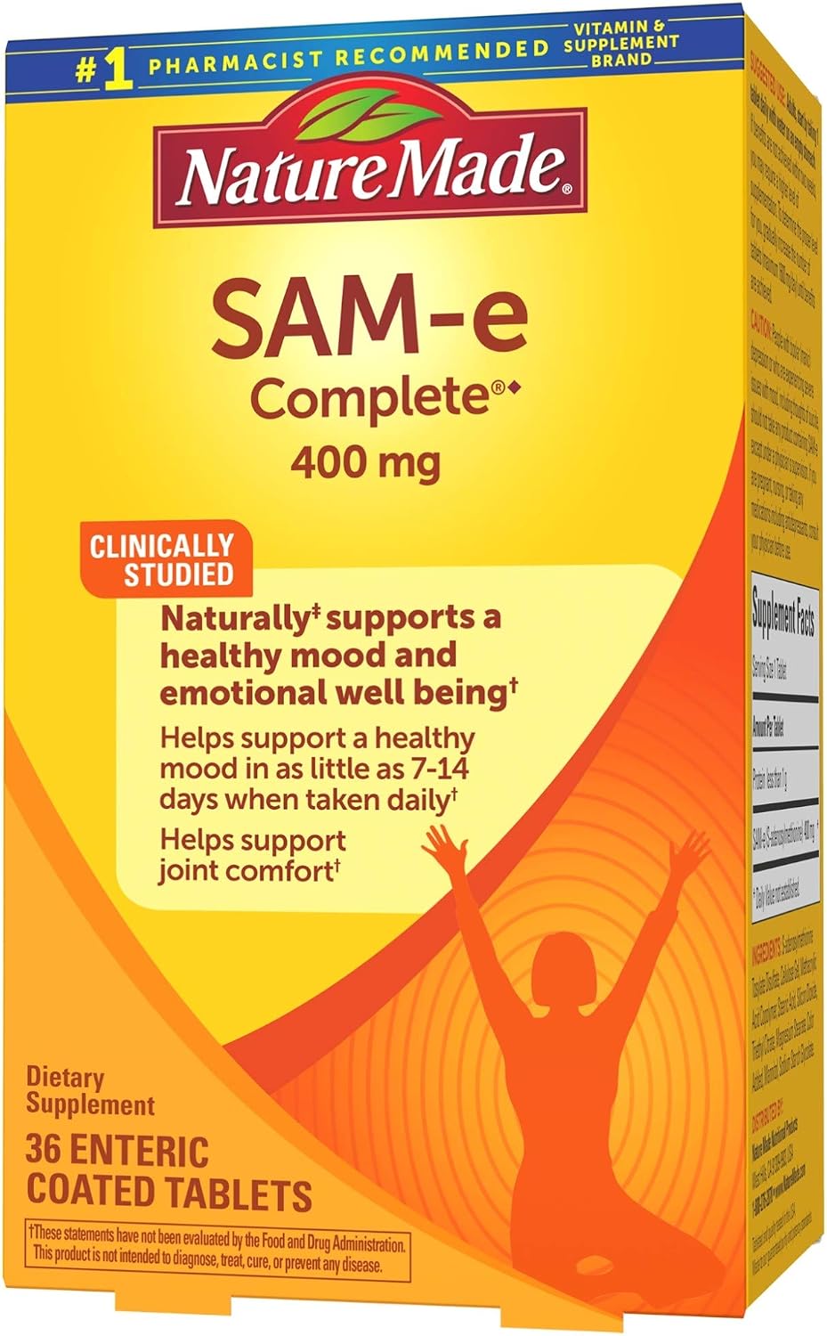 Nature Made SAM-e Complete 400 mg Tablets, 36 Count - görsel 8