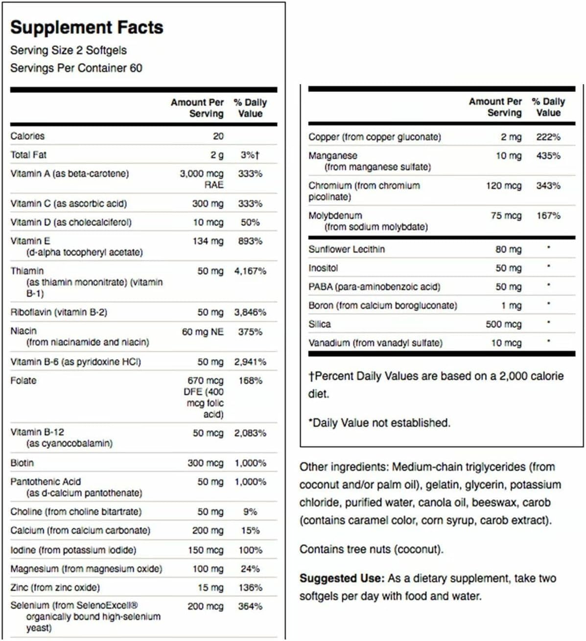 Swanson Multi Without Iron Daily Multivitamin - Complete Mineral and Vitamin Formula (120 Softgels, 2 Pack) - görsel 2