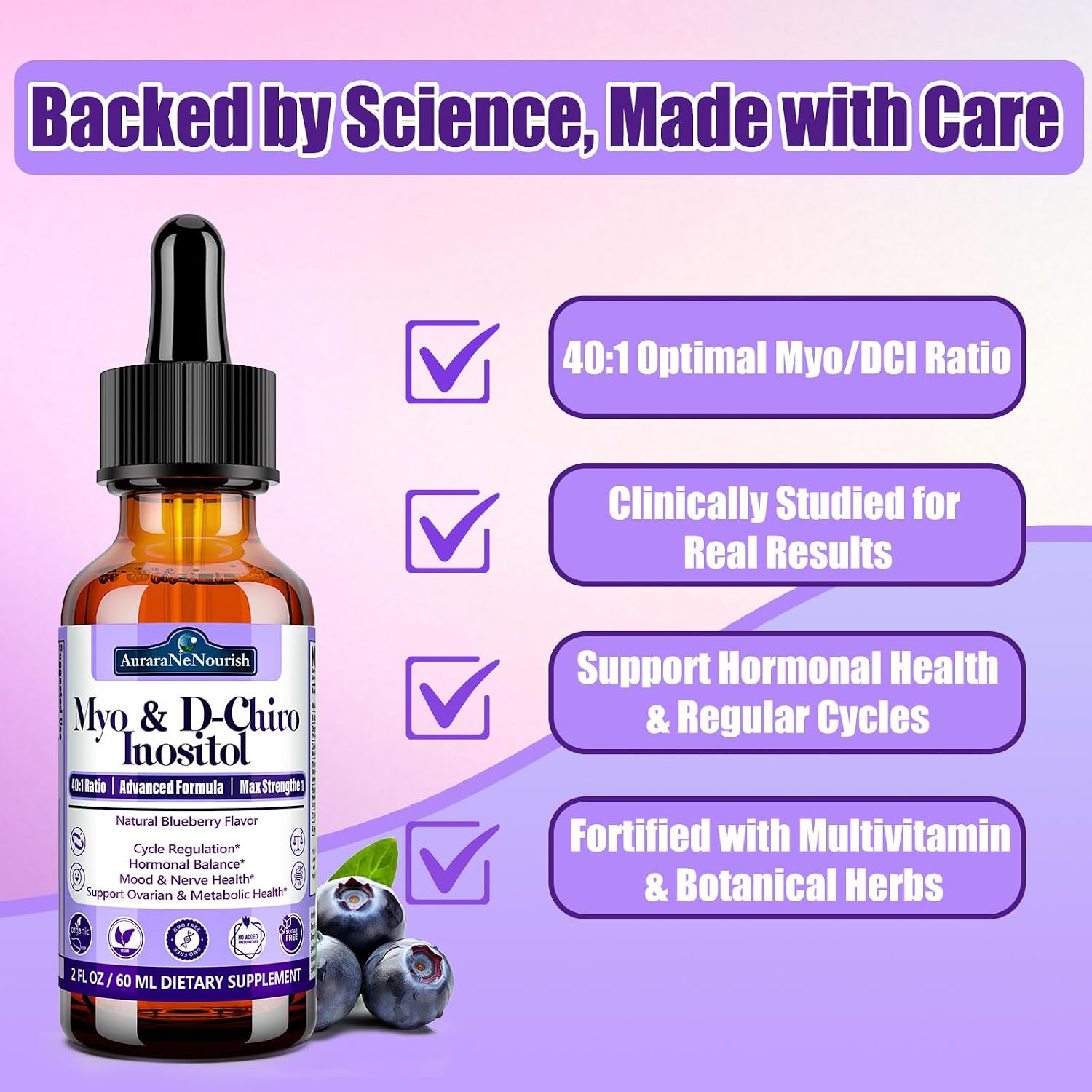 Myo-Inositol & D-Chiro Inositol Supplement for Women - 40:1 Ratio - Supports Hormone Balance & Ovarian Health - with Organic Chaste Tree Berry, Ceylon Cinnamon for Cycle Regulation, Mood & Nerve Function - görsel 8
