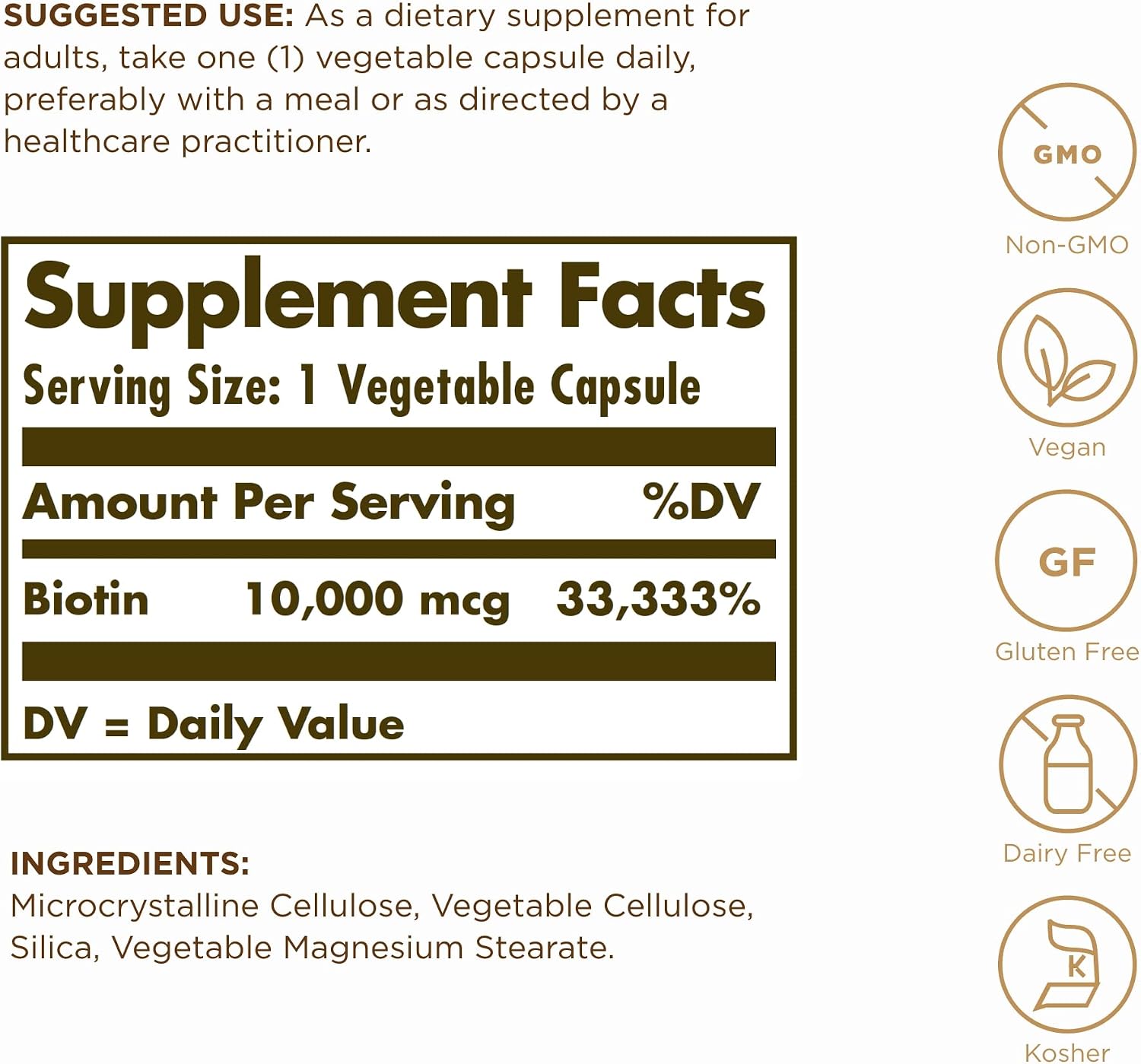 Solgar Super High Potency Biotin 10,000 mcg – 120 Vegetable Capsules, Pack of 2 - görsel 2