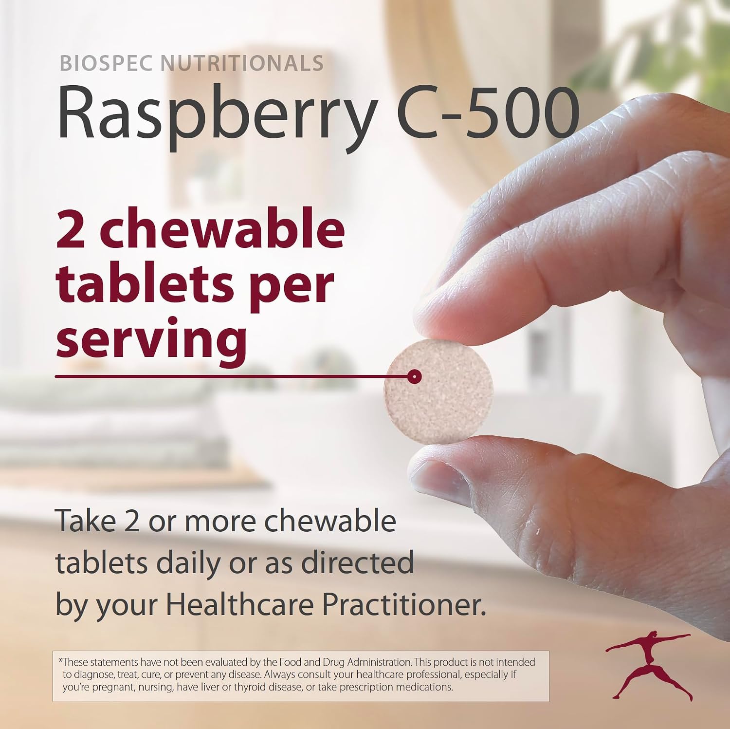 BIOSPEC NUTRITIONALS Raspberry C-500 – Chewable Immune and Antioxidant Support - Vitamin C, Vitamin A, and Citrus Bioflavonoids - görsel 4