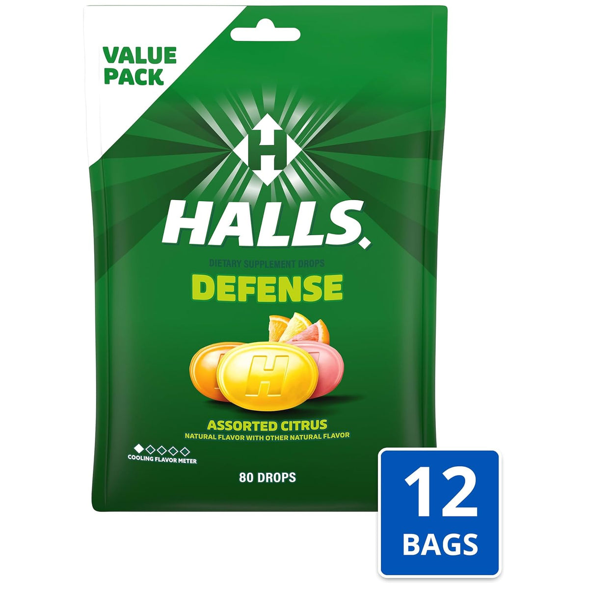 HALLS Defence Mixed Citrus Vitamin C Food Supplement Drops, 960 ct - görsel 3