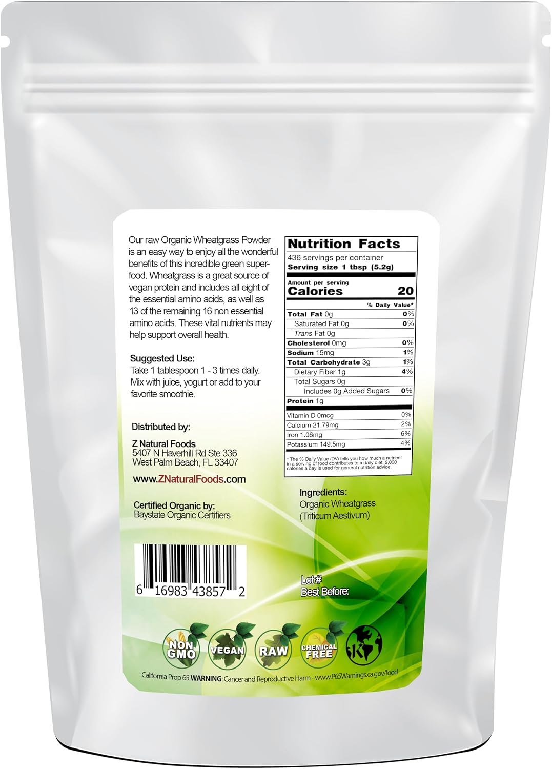 Organic Wheatgrass Powder - 2.27 kg (5 lb) Bulk - Raw Superfood - görsel 2