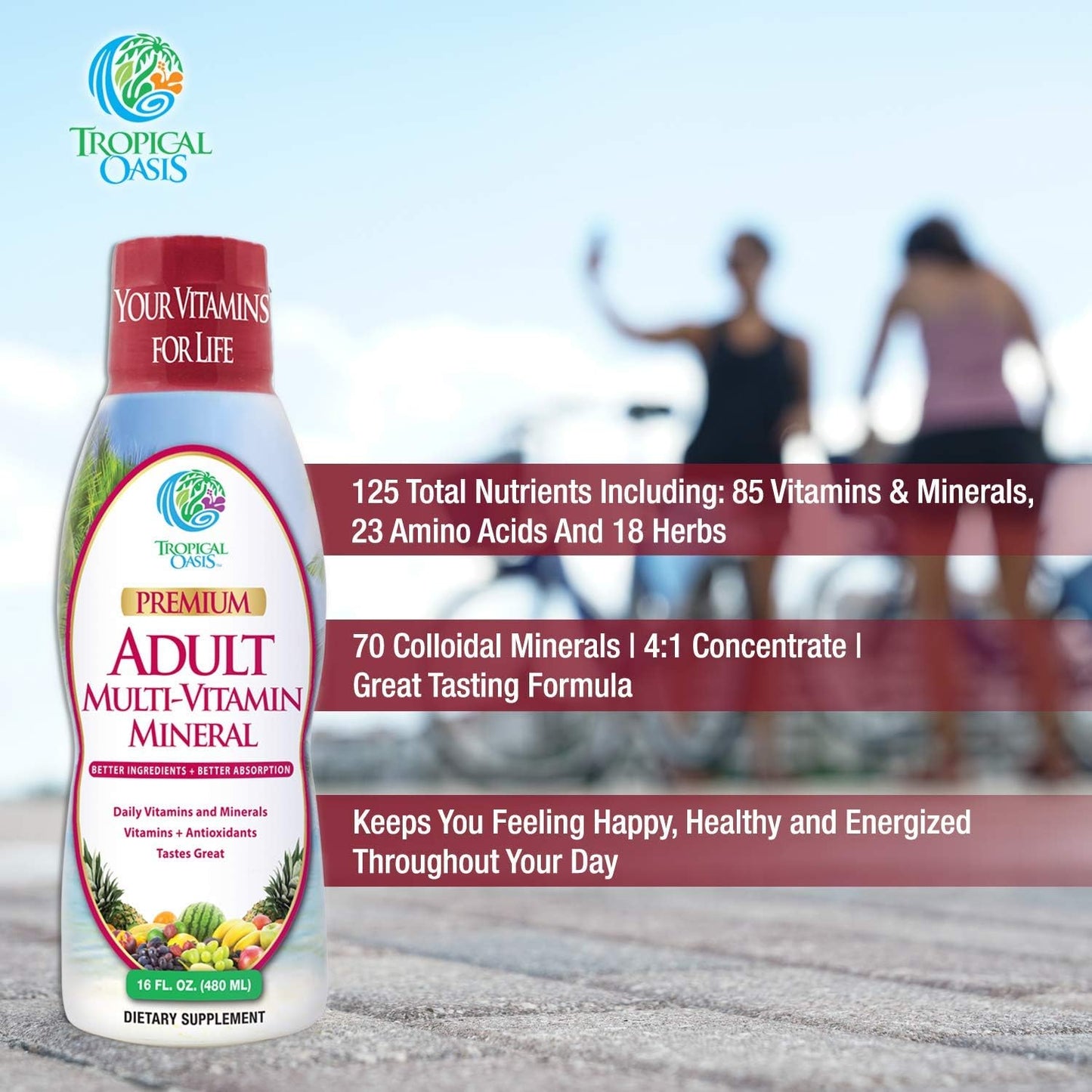 Tropical Oasis Adult Liquid Multivitamin – 125 Total Nutrients (473 ml) - görsel 7