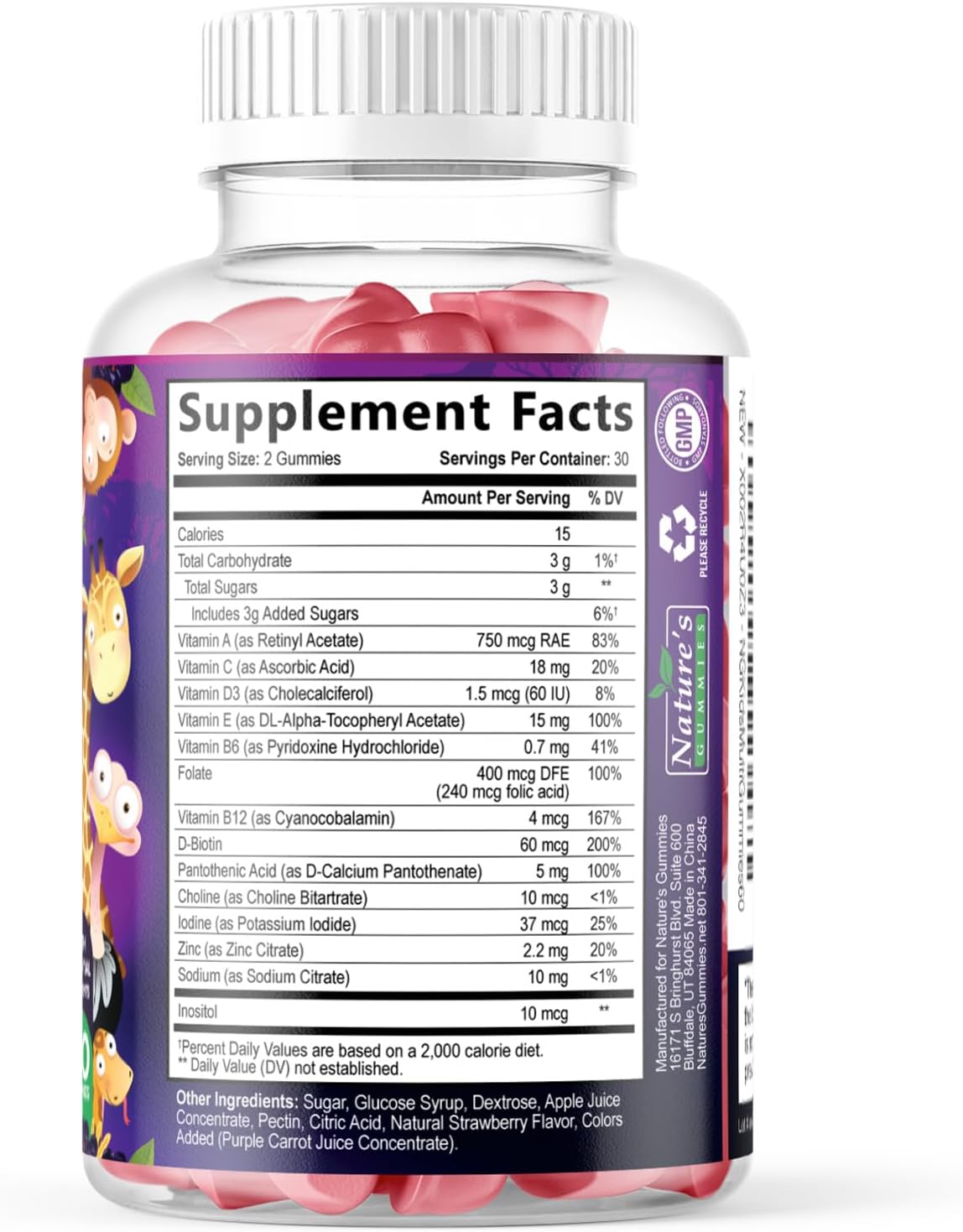 Nature's Nutrition Children's Multivitamin Gummies – Berry Flavour – 60 Gummies - görsel 9
