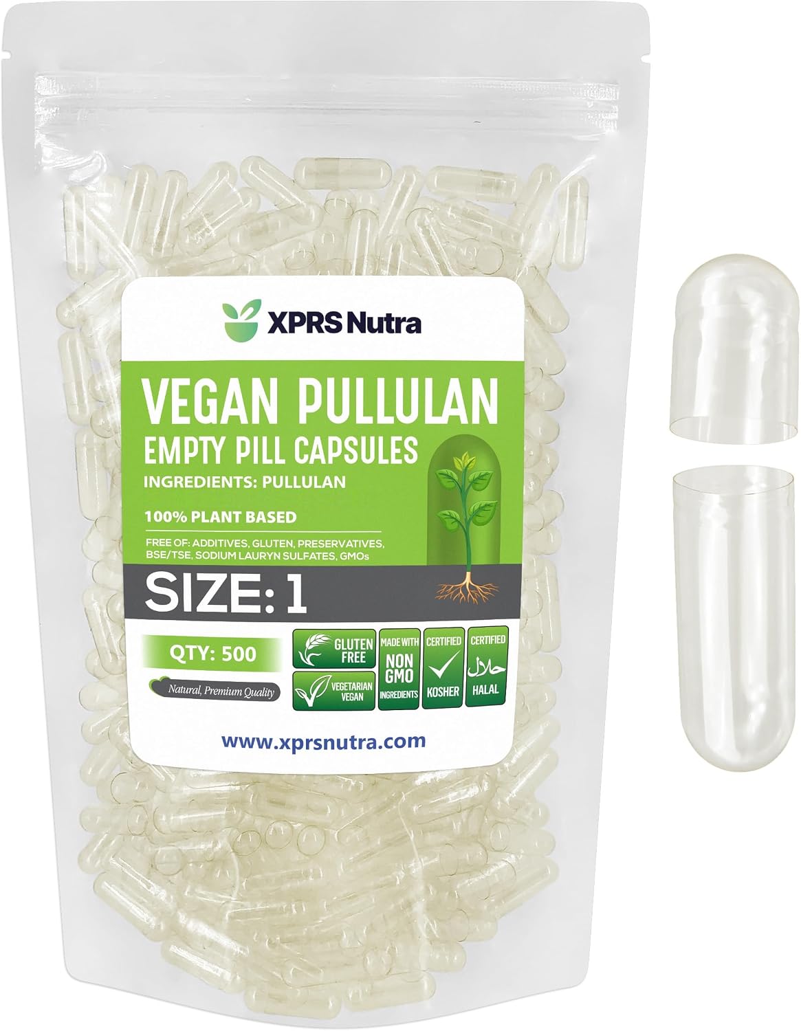 XPRS Nutra Size 0 Pullulan Empty Capsules - 100 Count - görsel 8