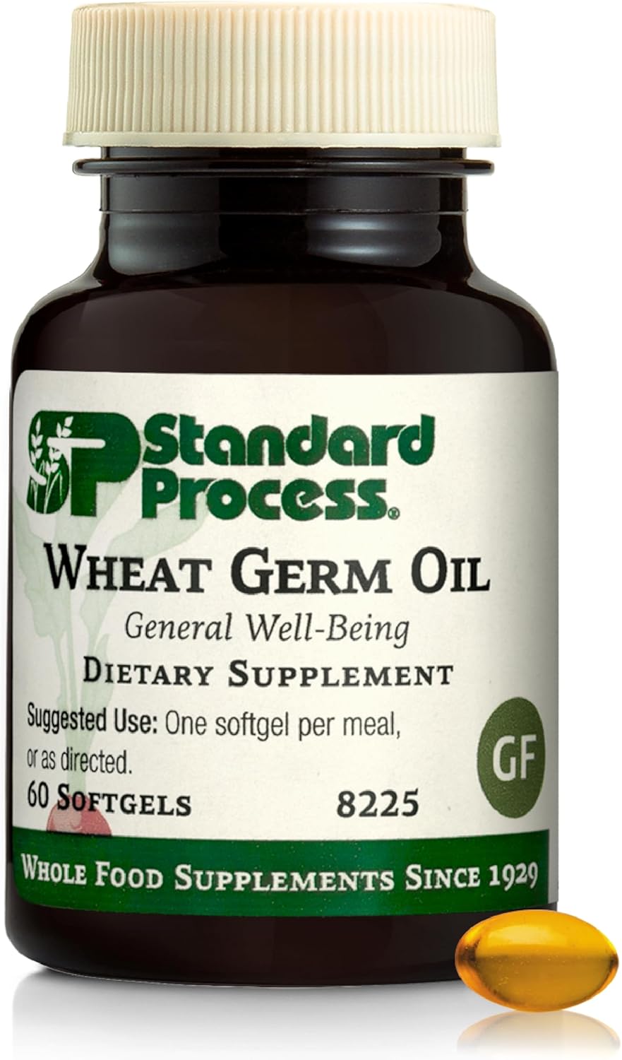 Standard Process Wheat Germ Oil Fortified - Natural Vitamin E Supplement for Immune Health, 80 Softgels - görsel 9
