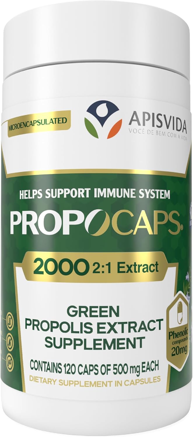 APIS VIDA PropoCaps 2000 – Green Propolis Extract Capsules – Immune Support – 120 Capsules - görsel 1