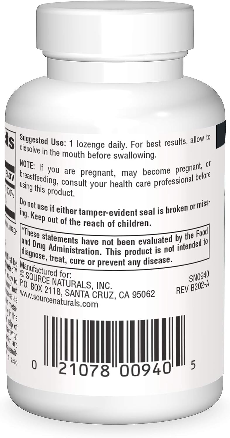 Source Naturals Coenzymated B-6 25 mg – Pyridoxal-5-Phosphate (P5P) Sublingual Lozenges – 30 Lozenges - görsel 2