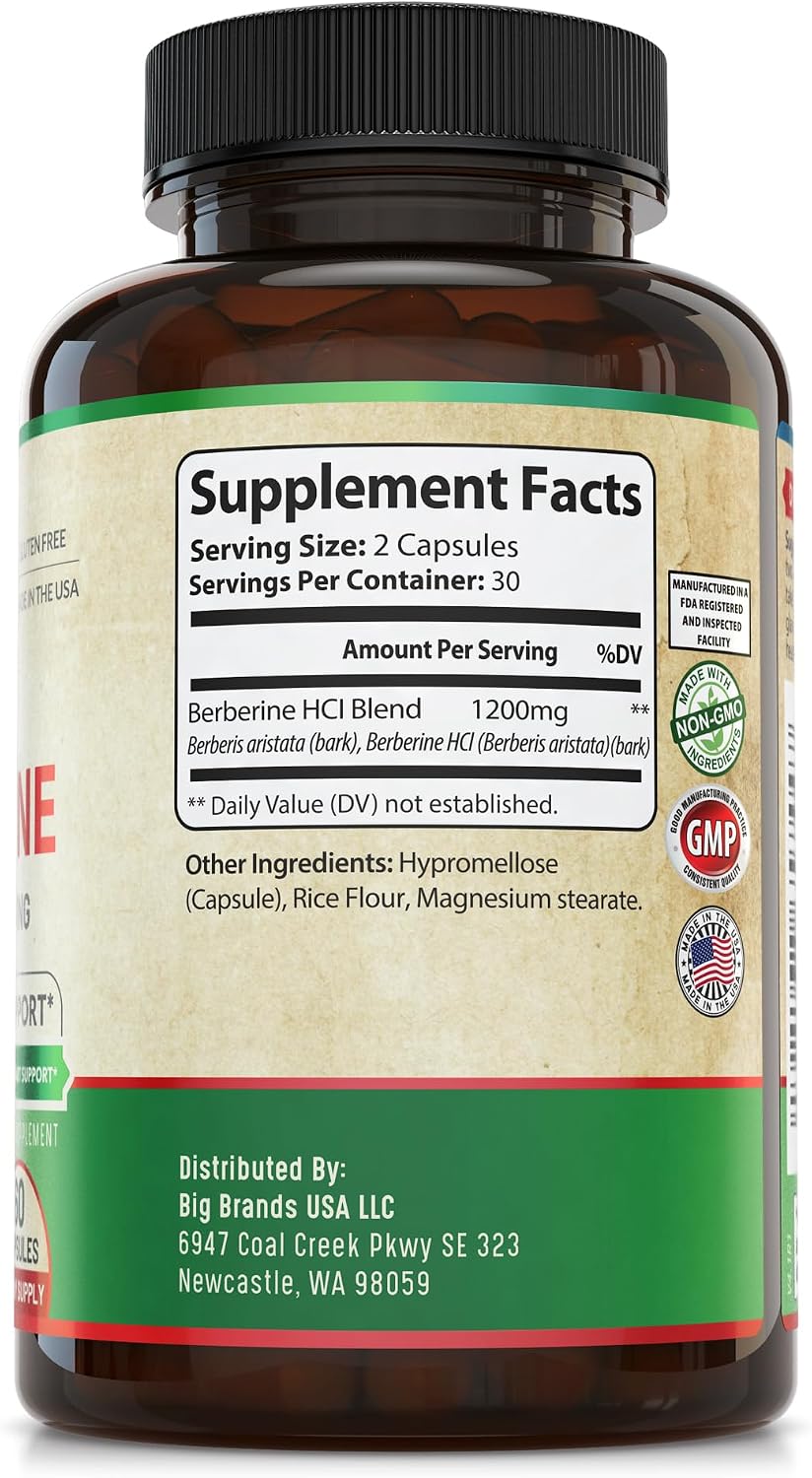 1200mg Berberine Herbal Health Capsules – Heart & Cardiovascular Support, 60 Capsules - görsel 9