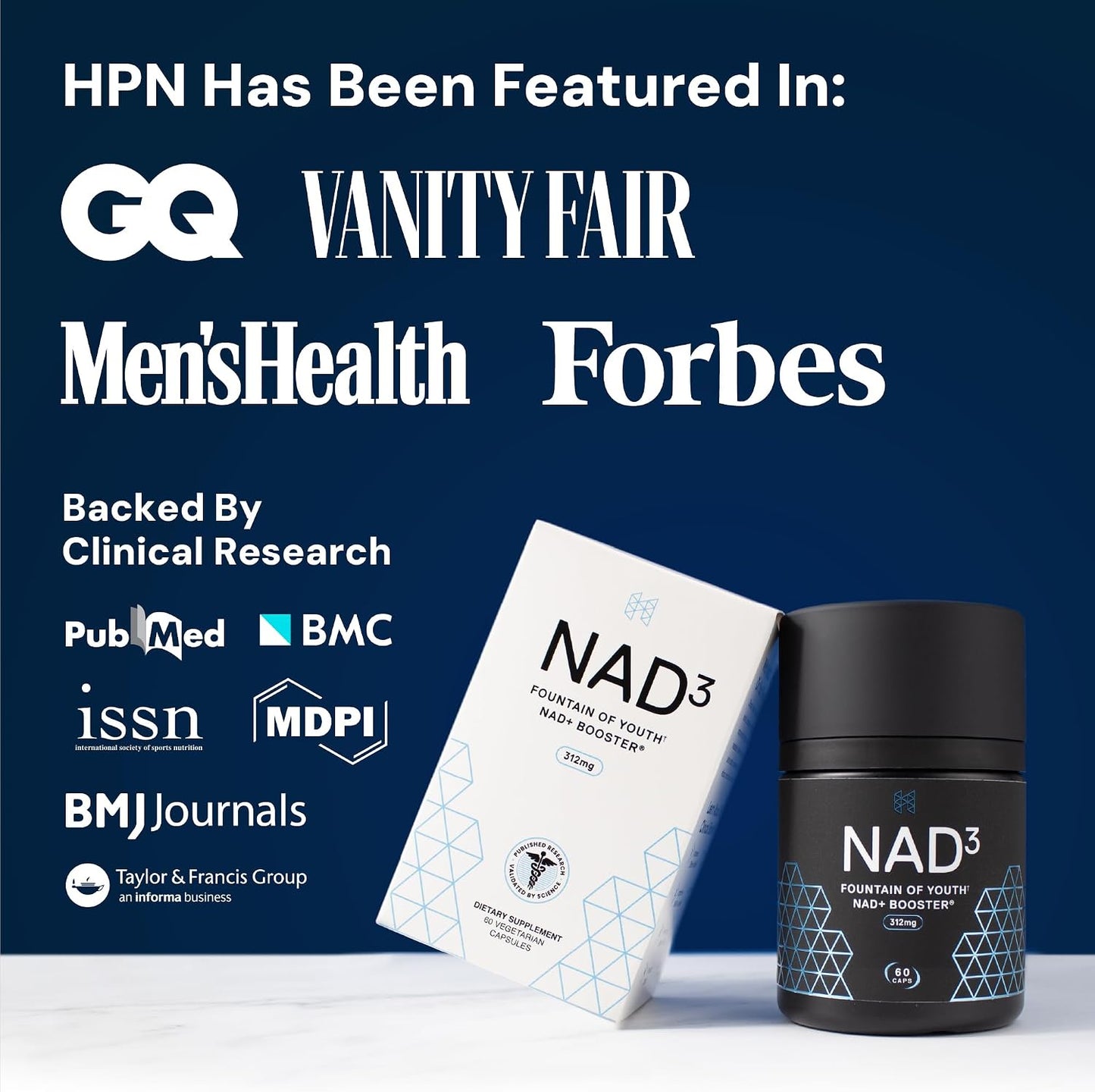 HPN NAD3 Clinical NAD+ Booster – Cellular Health & Natural Energy Supplement, 60 Capsules - görsel 8