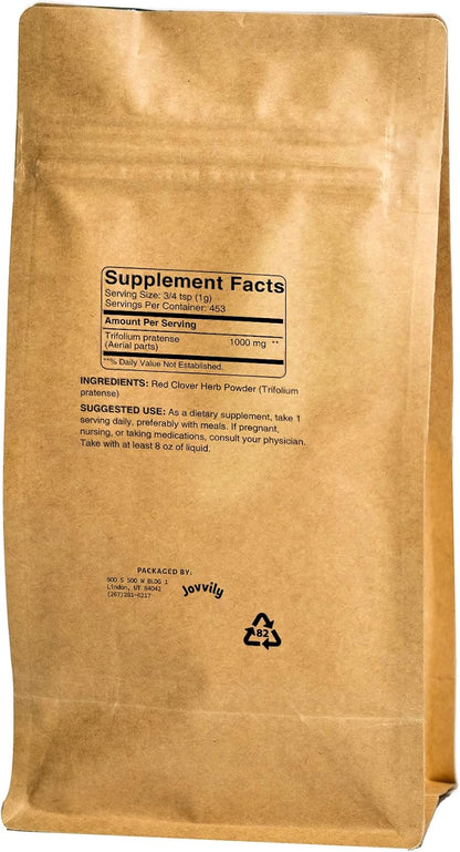 Jovvily Red Clover Herb Powder – 454 g – Pure Herbal Supplement, No Additives