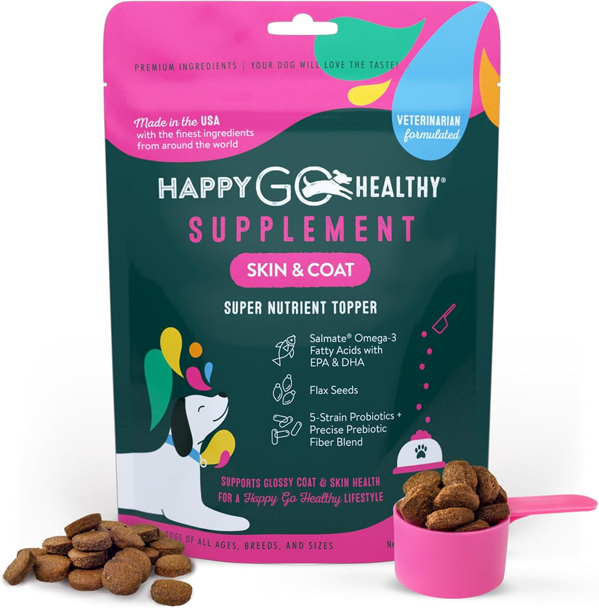 Happy Go Healthy Daily Wellness Supplement for Dogs – Immune & Gut Health Support – All-Natural Kibble Topper – 21 Servings - görsel 8